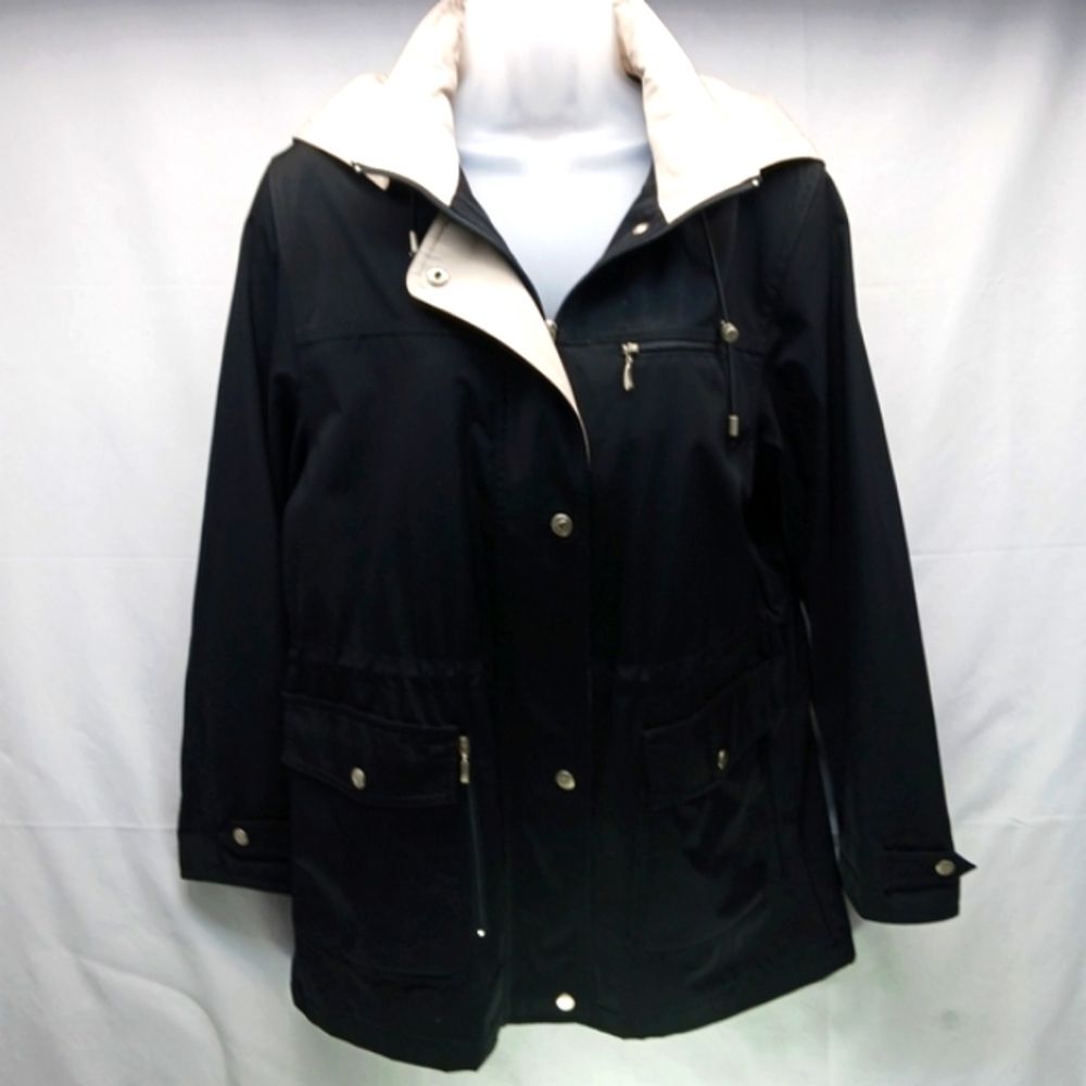 Liz Claireborne Water Resistant Mid Weight Softshell Hooded Jacket Women Medium